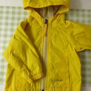L.L. Bean Toddler Yellow Rain Jacket, Size 6-12 Months